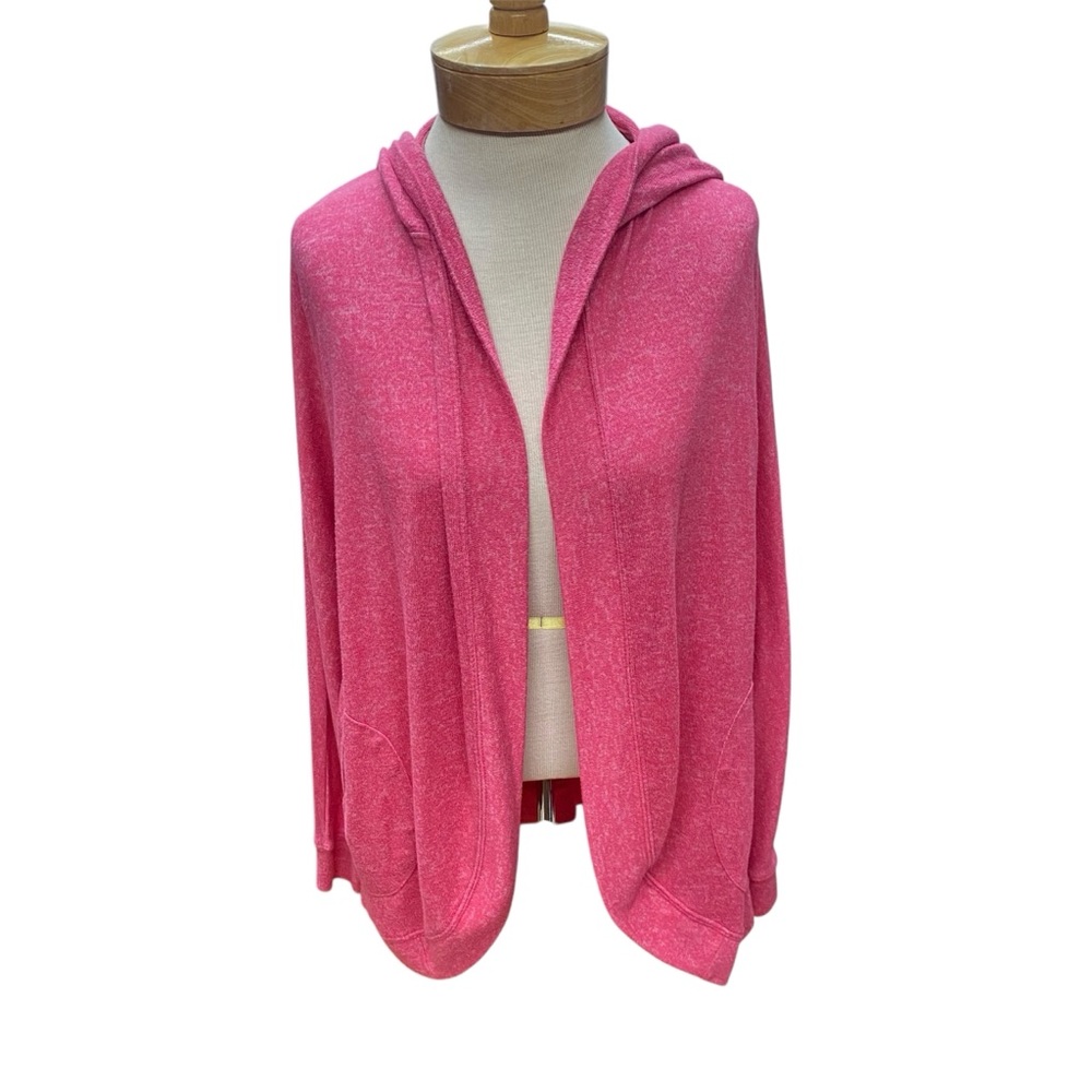 Abercrombie & Fitch Kids 13/14 Pink Open Front Hooded Cardigan Pockets Casual